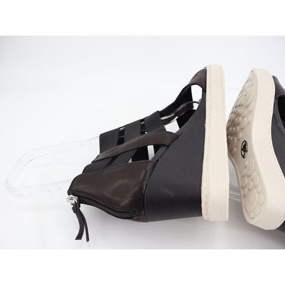 Sofft Womens Sosie Sandals Womens 11 Black Leather Wedge Platform Gladiator - Picture 4 of 13